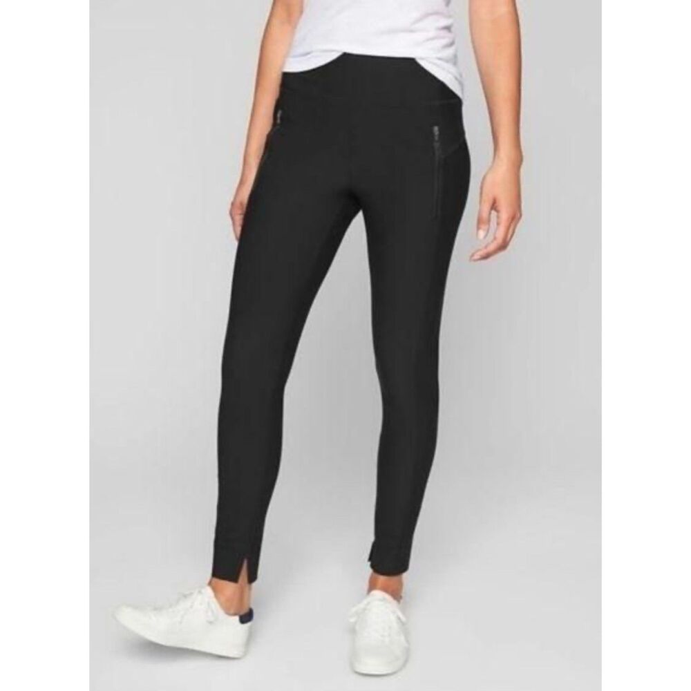 Athleta Stellar Tight Trouser Style Leggings Trousers Zipper Pockets SZ XSP